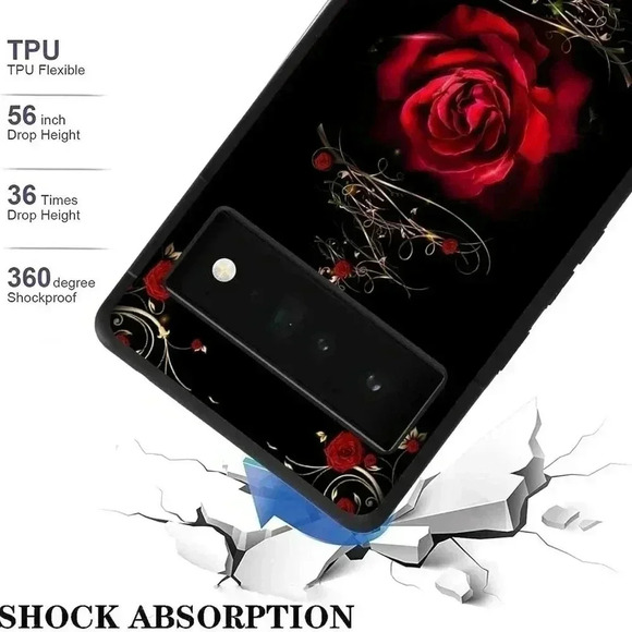 NWT Google Pixel 6 Pro Case-Red Rose - Picture 3 of 10